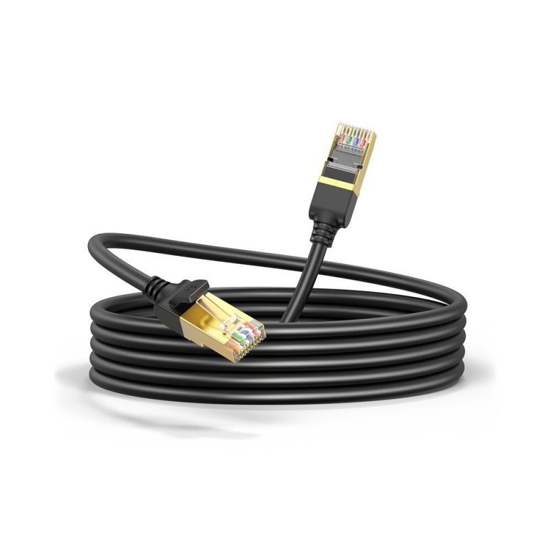 STP RJ45 Cat 7 patch cord tinklo kabelis 15m juodas