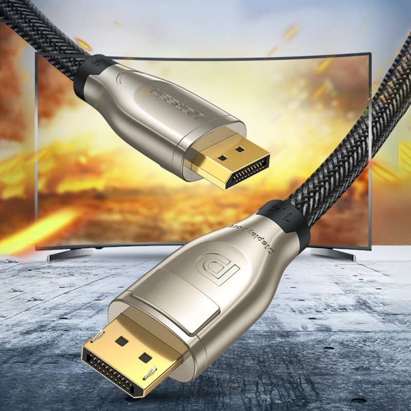 Kabelis DisplayPort kabelis patvarus lankstus DP112 DP1.4 8K 3m juodas