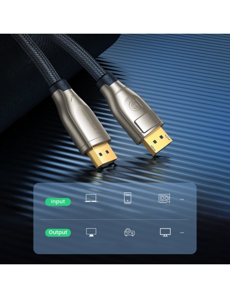 
Kabelis DisplayPort kabelis patvarus lankstus DP112 DP1.4 8K 3m juodas
