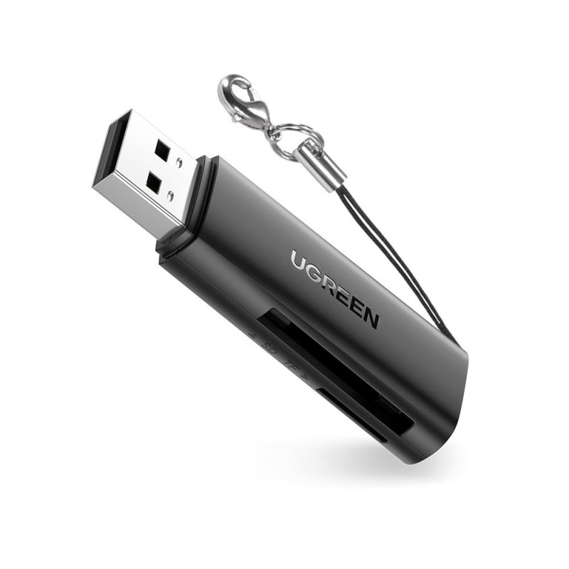 SD TF atminties kortelių skaitytuvas kompiuteriui USB 3.0 juodas