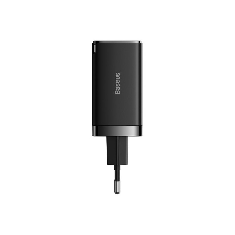 
GaN greitas įkroviklis 2x USB-C USB 65W + USB-C laidas juodas
