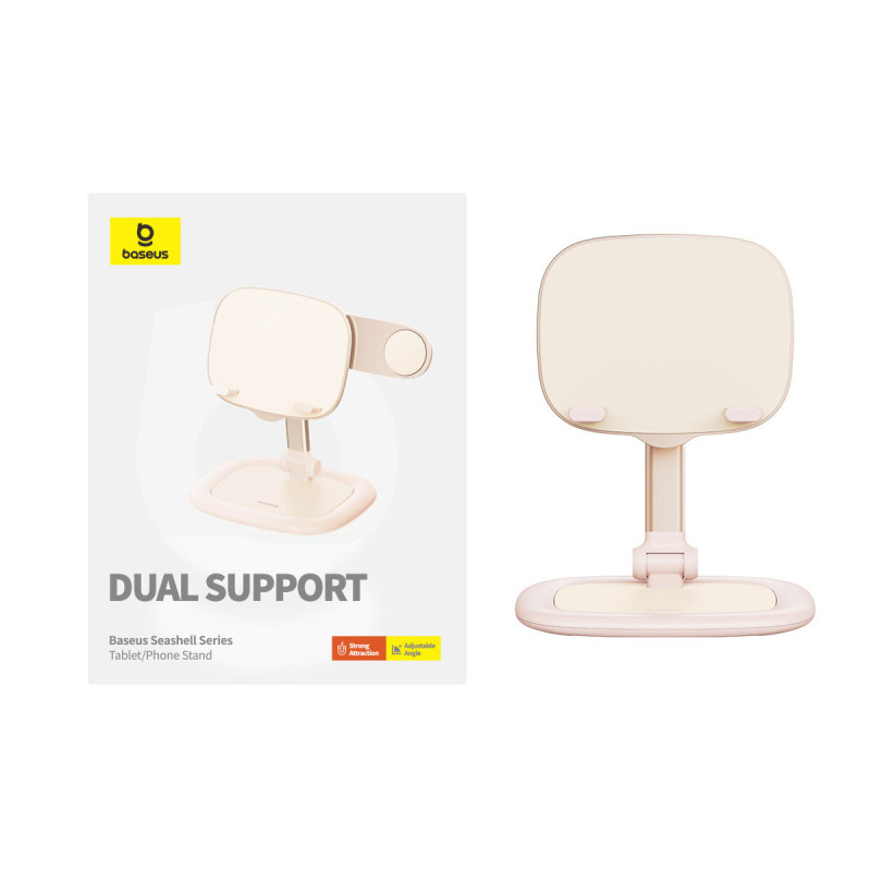 Reguliuojamas stovas planšetiniam kompiuteriui ir telefonui Seashell Series rožinis