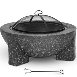 
Pilies židinys su grotelėmis ir pokeriu 74 x 74 x 46 cm - tamsiai pilka
