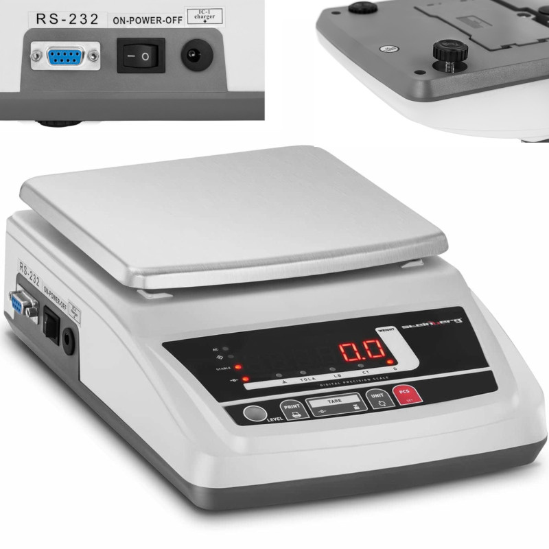 
Analitinės LED laboratorinės svarstyklės 3000 g / 0,1 g

