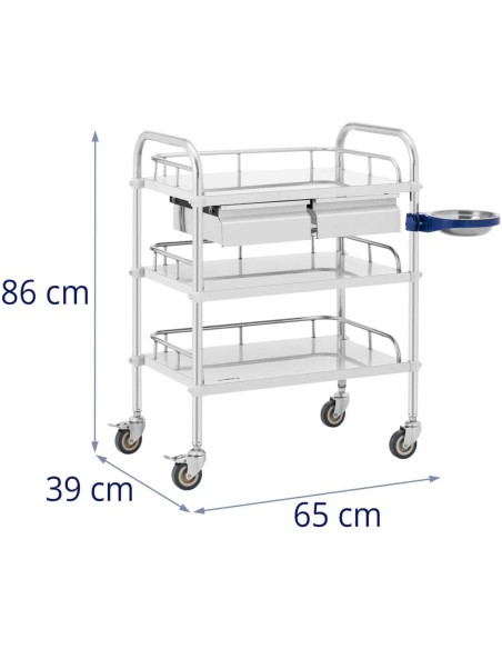 Laboratorinis kosmetinis gydymo vežimėlis pagamintas iš plieno, 3 lentynos, 2 stalčiai, 65 x 39 x 86 cm, 15 kg
 
Laboratorinis kosmetinis gydymo vežimėlis pagamintas iš plieno, 3 lentynos, 2 stalčiai, 65 x 39 x 86 cm, 15 kg