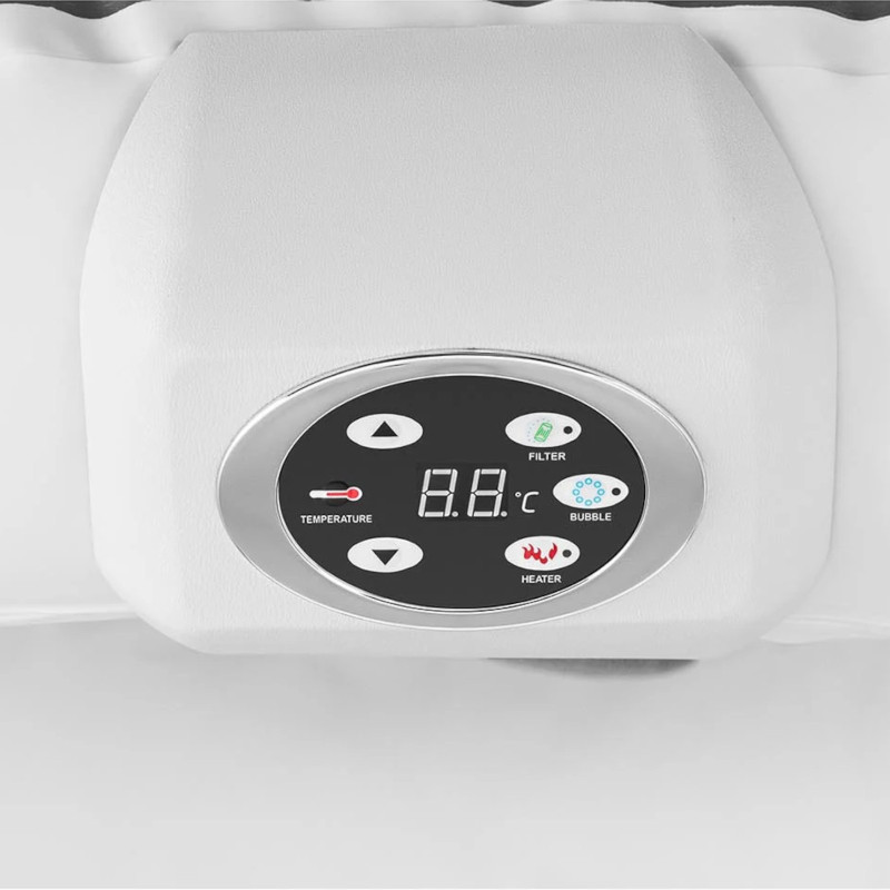 Pripučiama sodo sūkurinė vonia 110 masažinių purkštukų 4 žmonėms 600 l pilkai balta