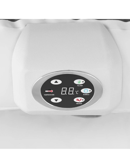 Pripučiama sodo sūkurinė vonia 110 masažinių purkštukų 4 žmonėms 600 l pilkai balta