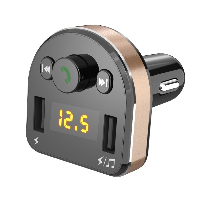 FM MP3 Bluetooth siųstuvas, 2x USB automobilinis įkroviklis, juodos spalvos