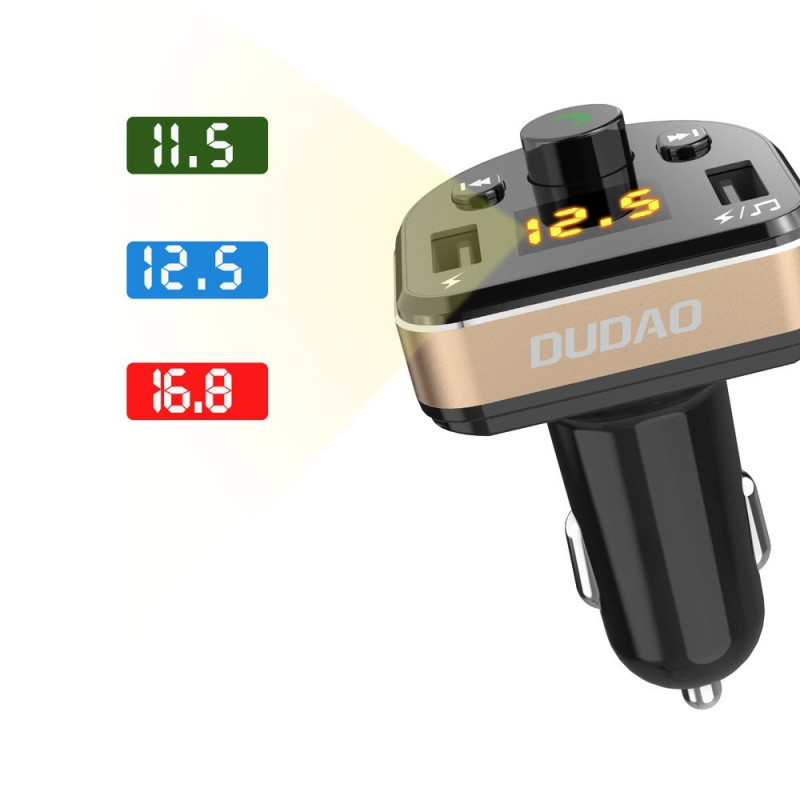 FM MP3 Bluetooth siųstuvas, 2x USB automobilinis įkroviklis, juodos spalvos