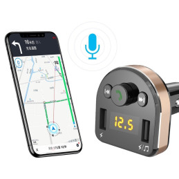 
FM MP3 Bluetooth siųstuvas, 2x USB automobilinis įkroviklis, juodos spalvos
