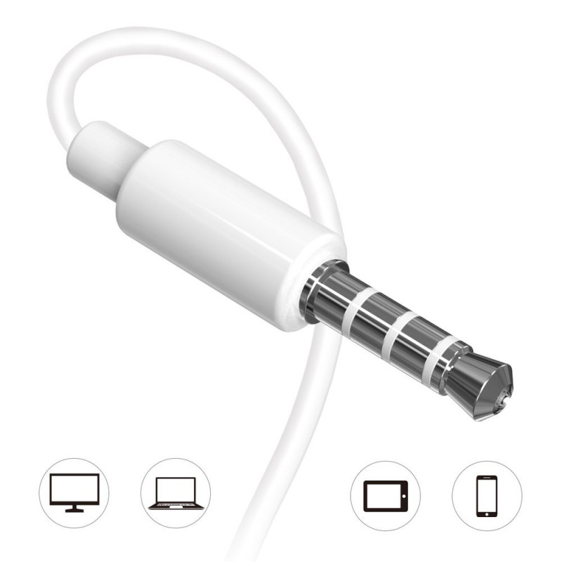 Ausinės X10S laidinės ausinės mini lizdas 3,5 mm baltas