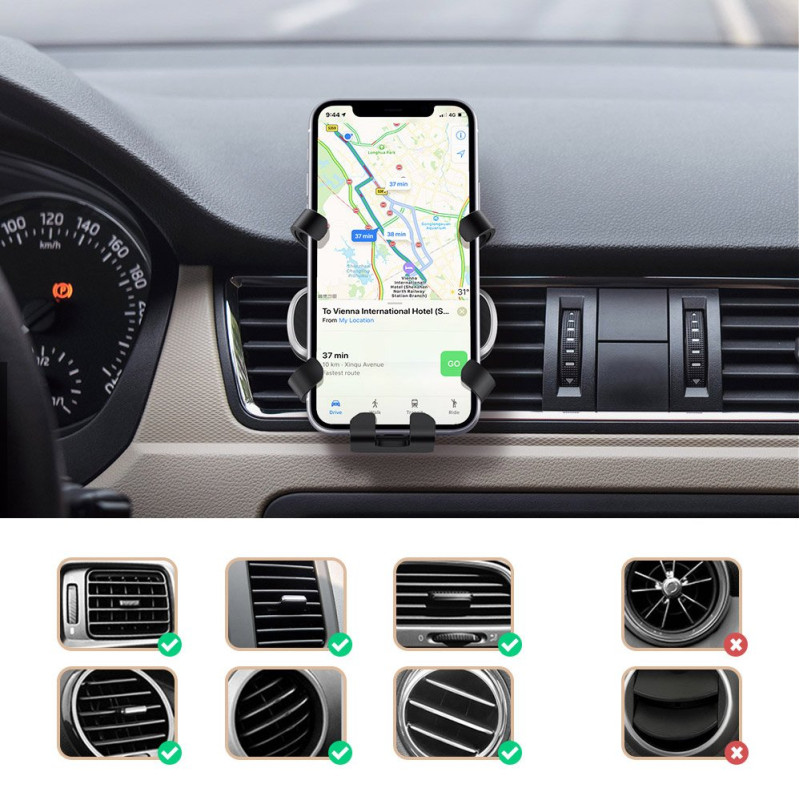 Gravity automobilinis telefono laikiklis juodas
