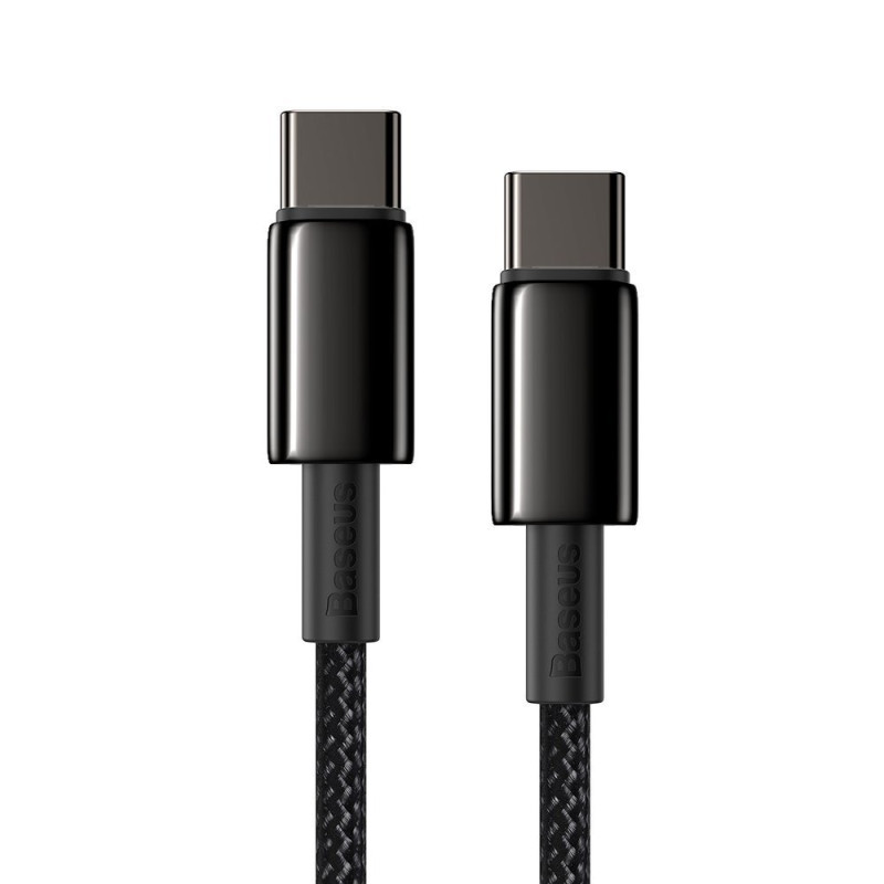 USB-C greito įkrovimo laidas Maitinimo tiekimas PD QC 100W 5A 1m juodas