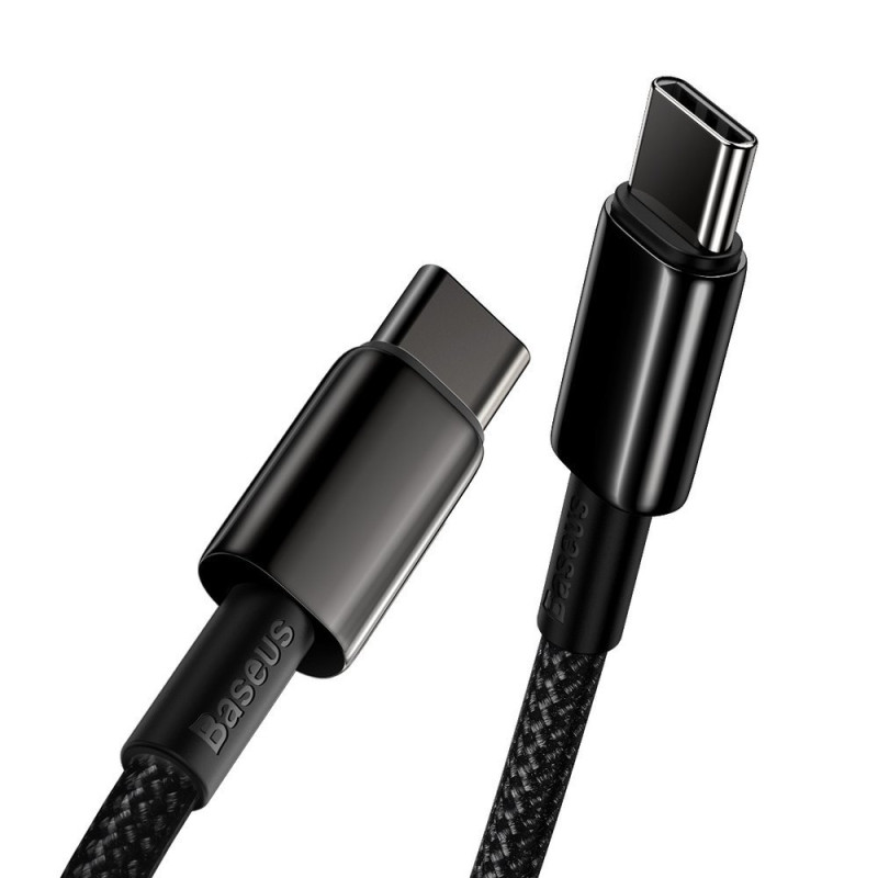 USB-C greito įkrovimo laidas Maitinimo tiekimas PD QC 100W 5A 1m juodas