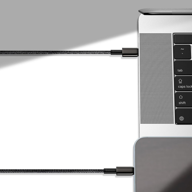 USB-C greito įkrovimo laidas Maitinimo tiekimas PD QC 100W 5A 1m juodas
