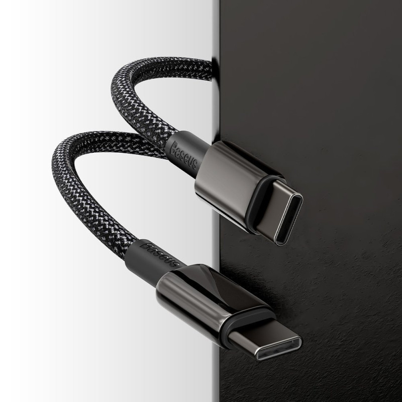 USB-C greito įkrovimo laidas Maitinimo tiekimas PD QC 100W 5A 1m juodas