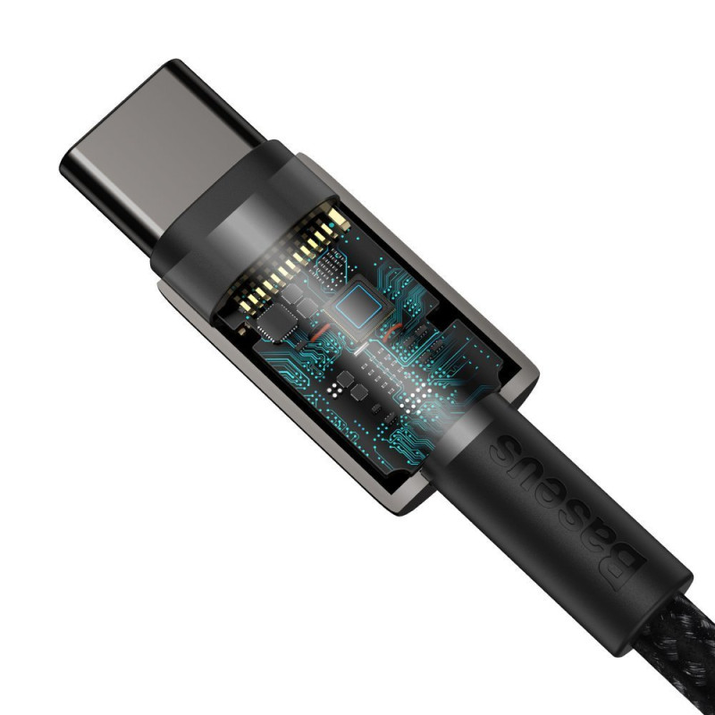USB-C greito įkrovimo laidas Maitinimo tiekimas PD QC 100W 5A 1m juodas