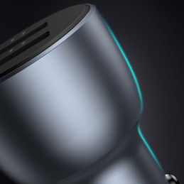 
Greitas automobilinis įkroviklis 2x USB 36W Quick Charge SCP FCP AFC pilka
