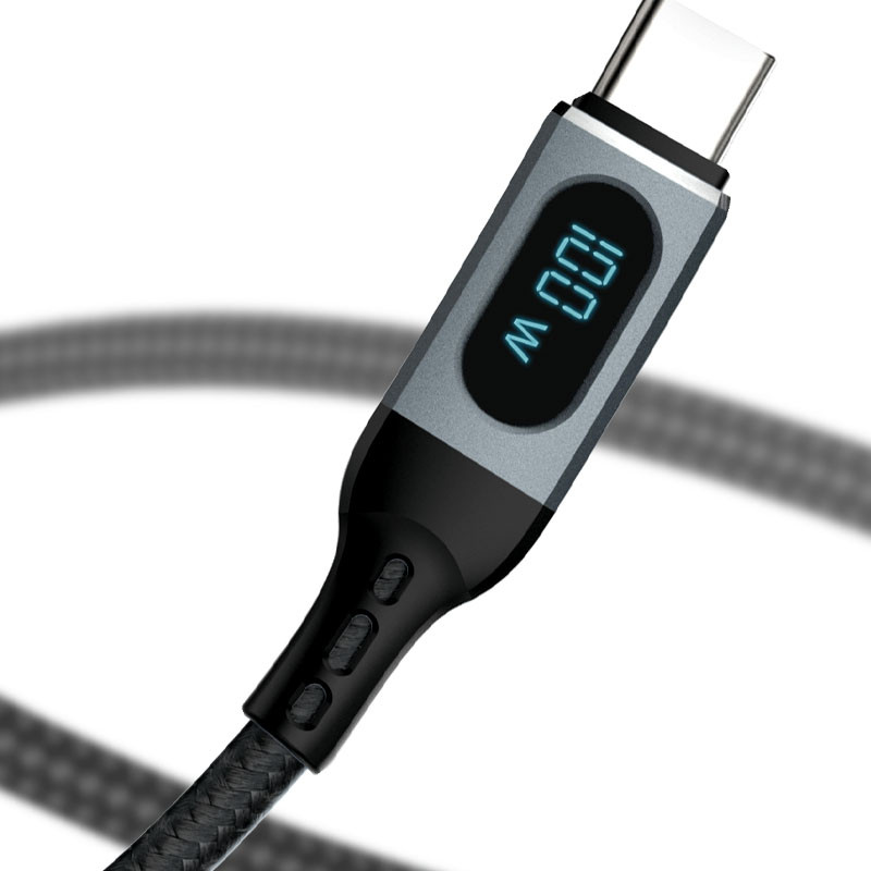 Pintas kabelis USB-C greito įkrovimo PD 100W 1m juodas