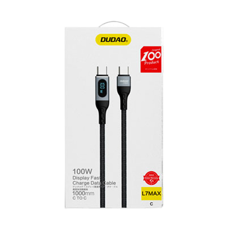 Pintas kabelis USB-C greito įkrovimo PD 100W 1m juodas