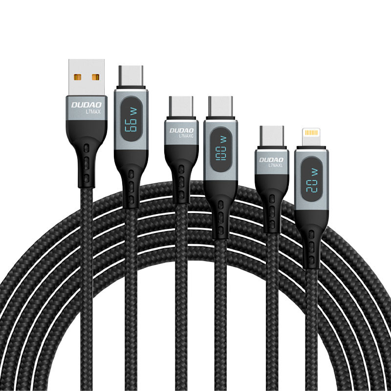Pintas kabelis USB-C greito įkrovimo PD 100W 1m juodas