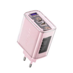 
GaN 65W tinklo įkroviklis 3 prievadai 1x USB 2x USB-C violetinė

