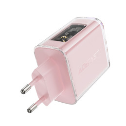 
GaN 65W tinklo įkroviklis 3 prievadai 1x USB 2x USB-C violetinė
