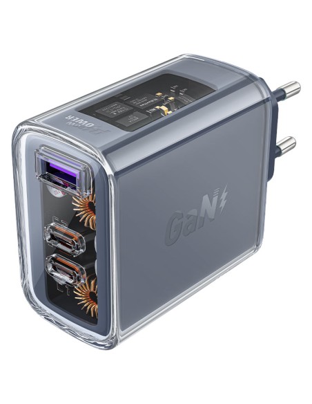 
GaN 65W tinklo įkroviklis 3 prievadai 1x USB 2x USB-C žalia
