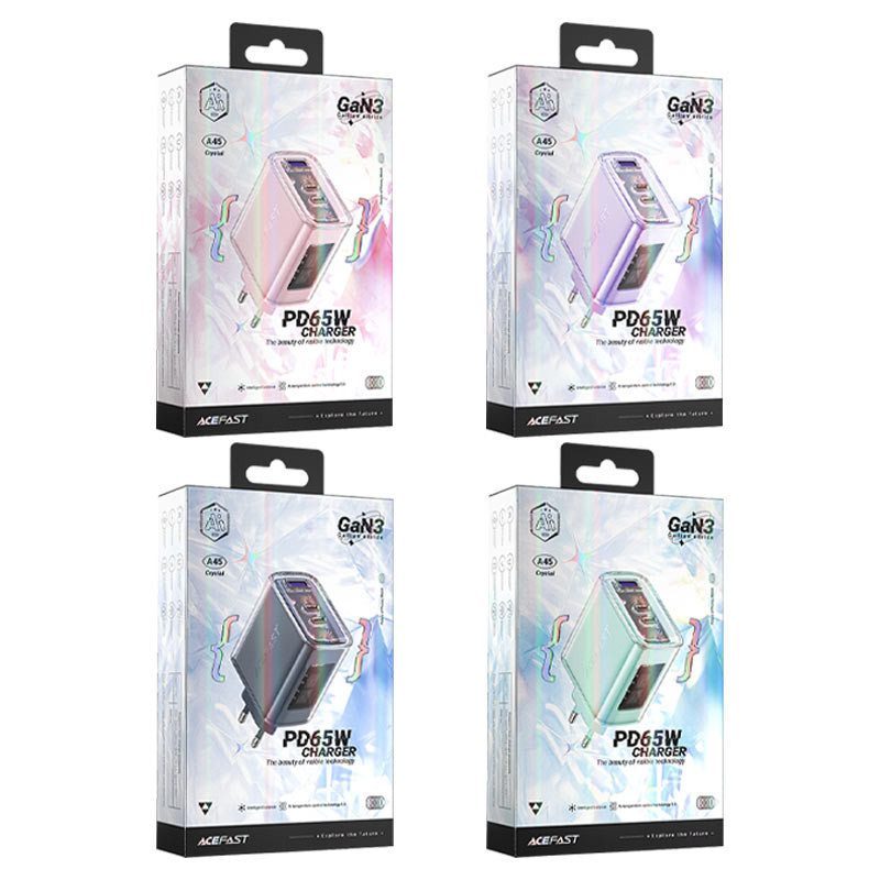 
GaN 65W tinklo įkroviklis 3 prievadai 1x USB 2x USB-C žalia
