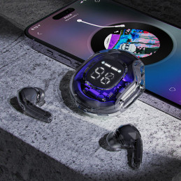 
T8 Bluetooth TWS belaidės ausinės su dėklu, šviesiai mėlyna
