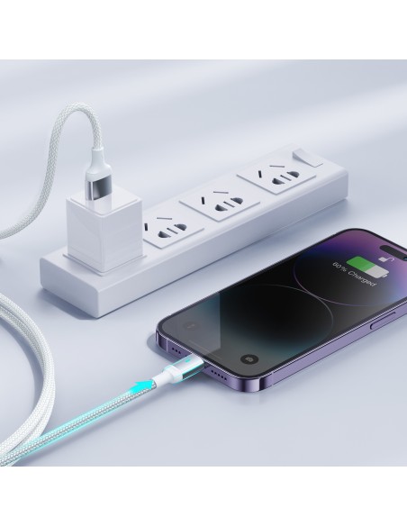 
Patvarus pintas kabelis iPhone A10 Series USB-C - Lightning 20W 2m baltas
