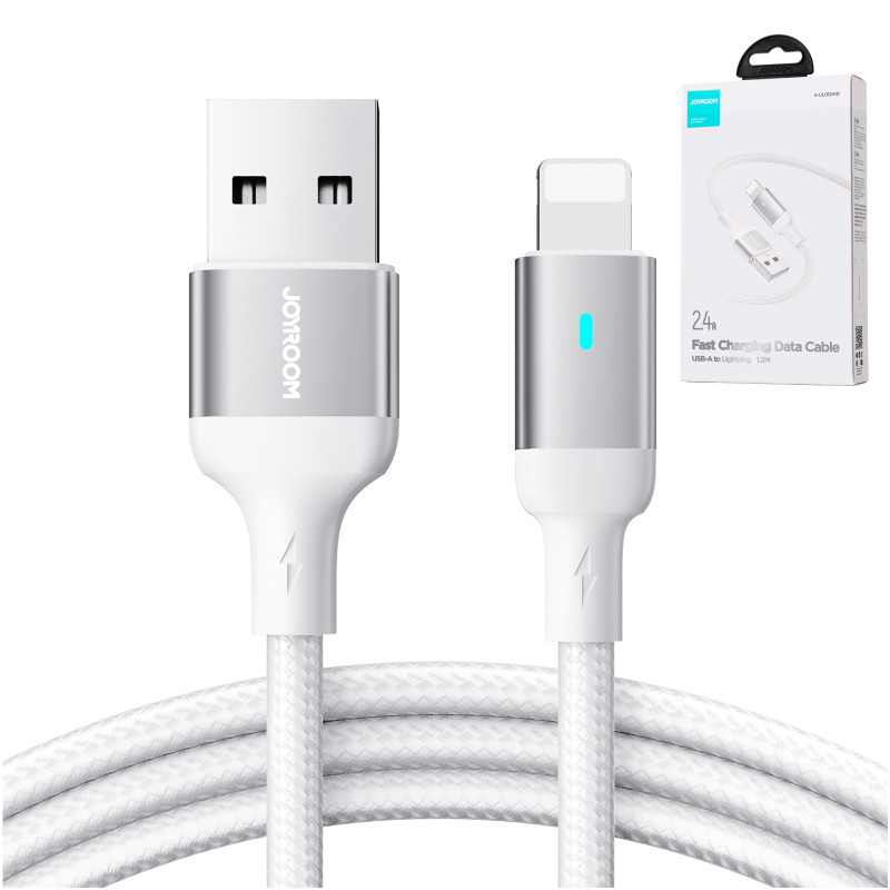 Kabelis iPhone A10 Series USB - Lightning 2.4A 1.2m baltas