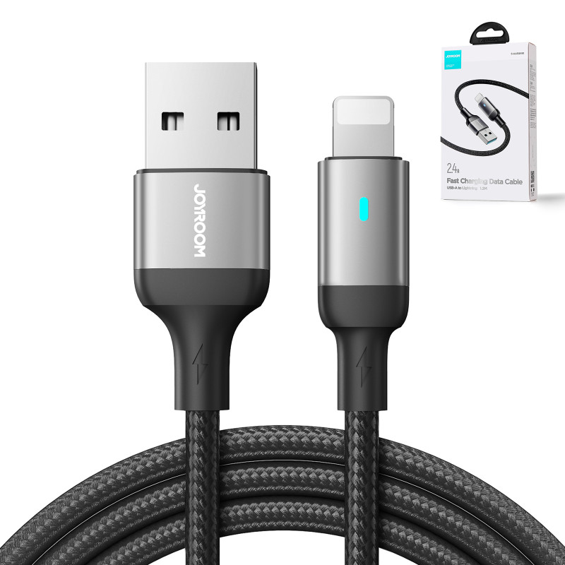 Kabelis iPhone A10 Series USB - Lightning 2.4A 1.2m juodas