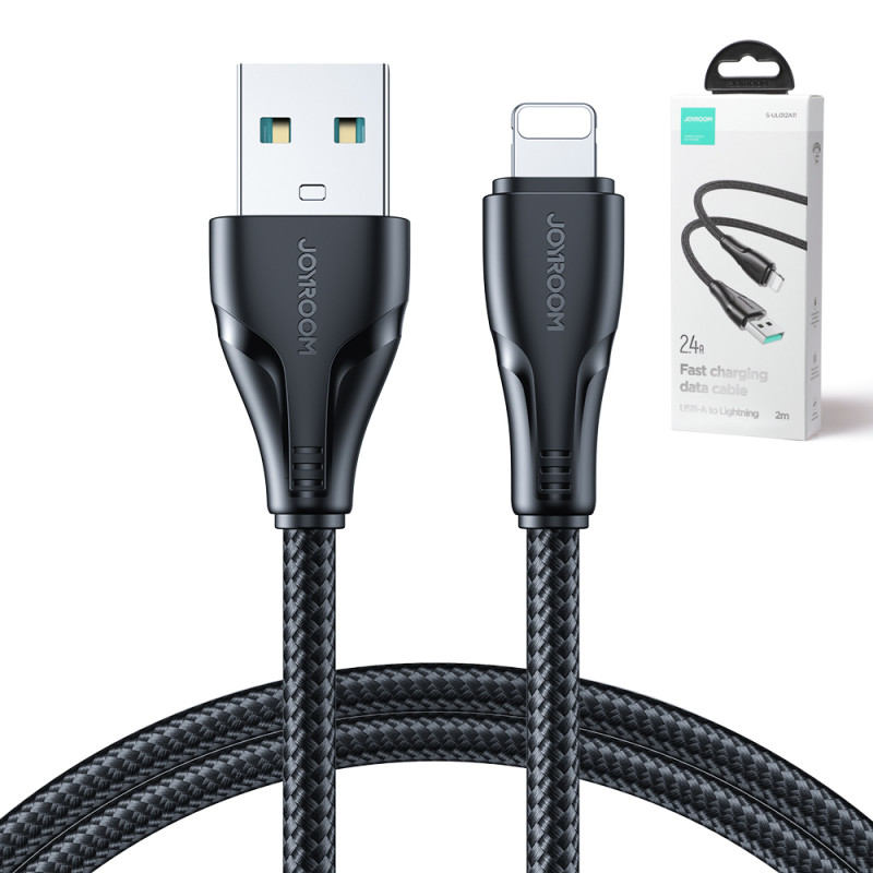 Kabelis iPhone Surpass Series USB - Lightning 2.4A 2m juodas