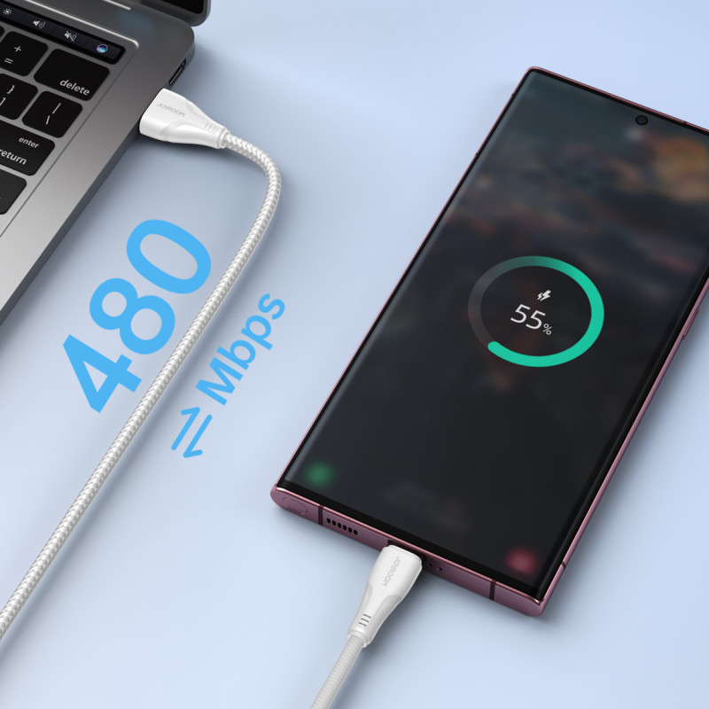 Surpass Series USB – USB-C laidas greitam įkrovimui 3A 2m baltas
