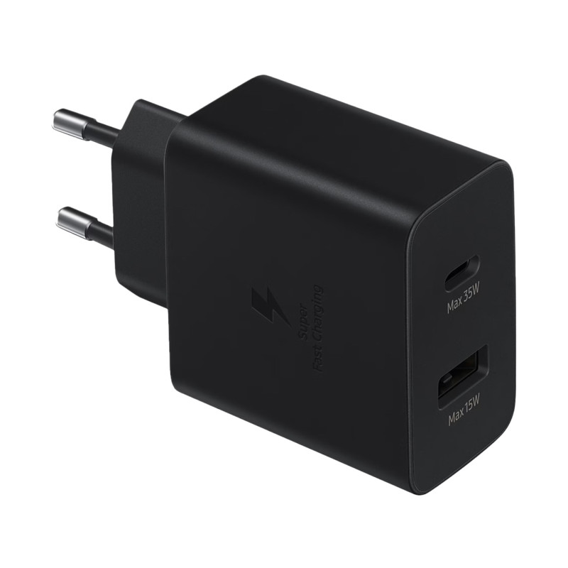 
Mažas USB-C 35W USB-A 15W sieninis įkroviklis, juodas
