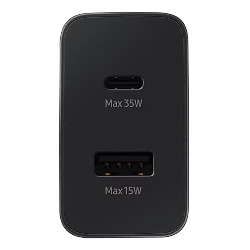 Mažas USB-C 35W USB-A 15W sieninis įkroviklis, juodas