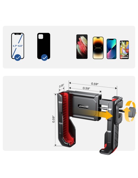 
Vairo telefono laikiklis filmavimui, dviračiui, motociklui, paspirtukui, vežimėliui
