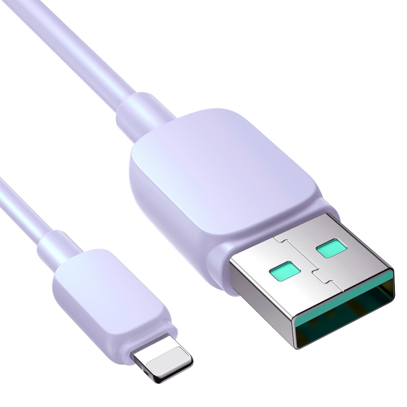 Kabelis iPhone USB-A - Lightning 2.4A 1.2m violetinis