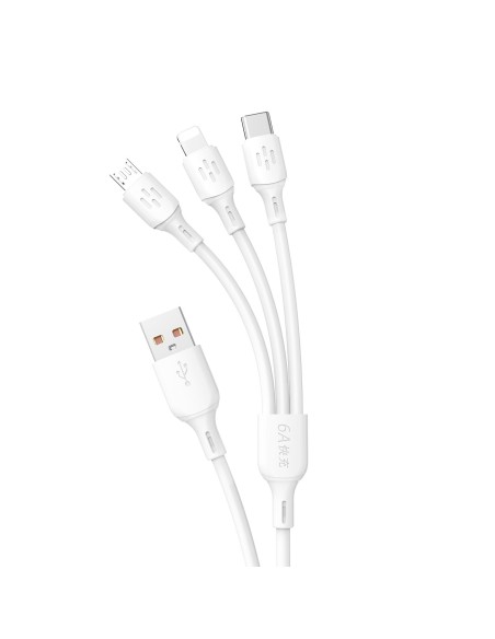 3in1 kabelis USB-A į USB-C mikro USB iPhone Lightning 480Mb/ s 1,2m baltas
 
3in1 kabelis USB-A į USB-C mikro USB iPhone Lightning 480Mb/ s 1,2m baltas