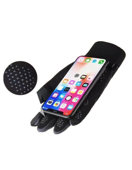 
Moteriškos vėjui atsparios sportinės liečiamo ekrano telefono pirštinės, juodos ir rožinės spalvos
