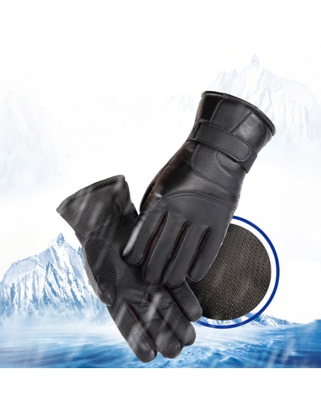 
Žieminės telefono pirštinės iš PU odos, izoliuotos vyrams, juodos
