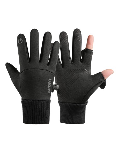 
Vyriškos juodos izoliuotos sportinės pirštinės telefonui
