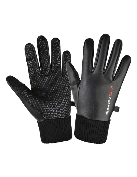 
Vyriškos juodos, izoliuotos, neslystančios telefono pirštinės
