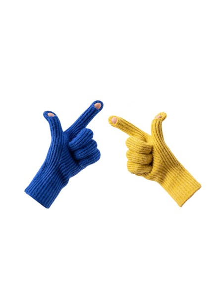 
Megztos telefono pirštinės su iškirptėmis pirštams, unisex, pilkos spalvos
