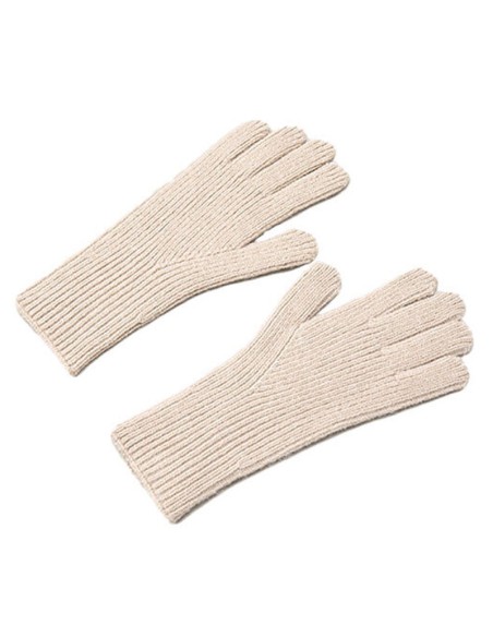 
Unisex smėlio spalvos megztos pirštinės telefonui su išpjovomis pirštams
