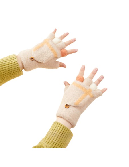 
Vaikiškos ir moteriškos baltos žieminės kumštinės pirštinės telefonui
