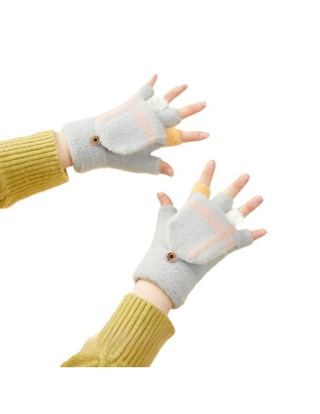 
Vaikiškos ir moteriškos pilkos žieminės kumštinės pirštinės telefonui
