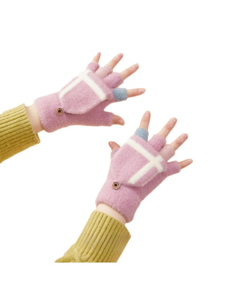 
Vaikiškos ir moteriškos rožinės žieminės kumštinės pirštinės telefonui
