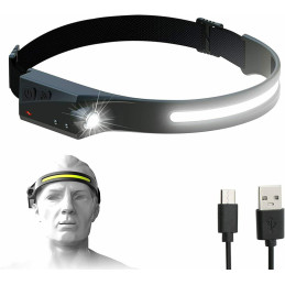 
LED priekinis žibintas su judesio jutikliu IPX4 USB-C 1200 mAh juodas
